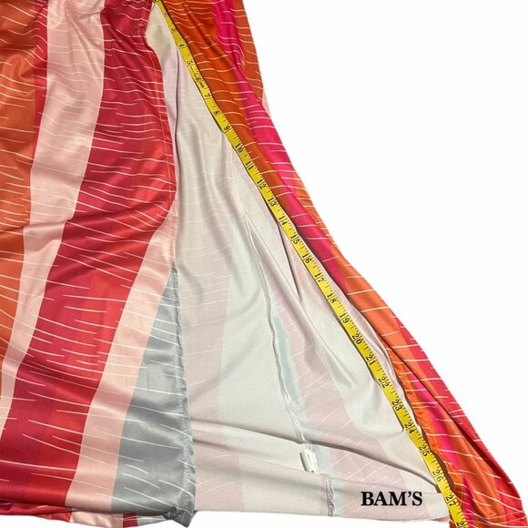 Temu One Shoulder Colorblock Maxi Dress | Slit | Size L - Picture 5 of 5